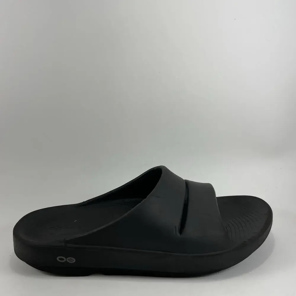 Oofos Ooahh Slide Sandals Mens Size 9 Black Comfort Recovery Shoes, Womens 11